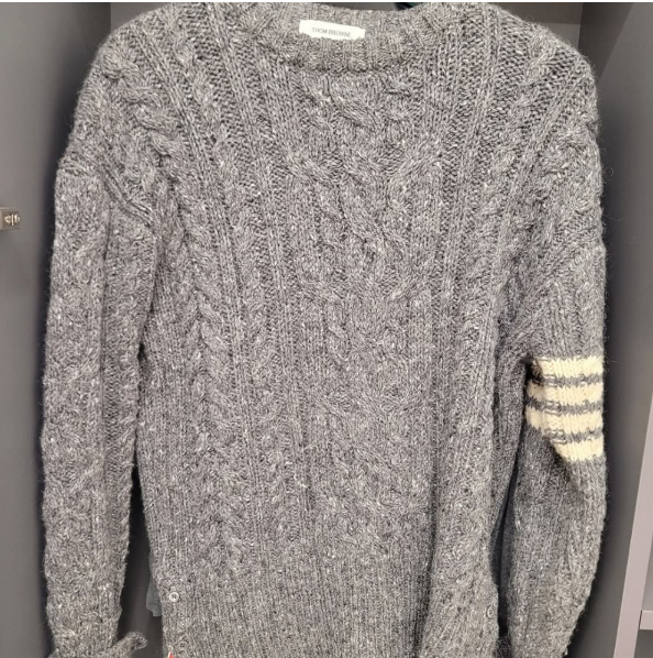 톰브라운 아란케이블 니트 다크그레이