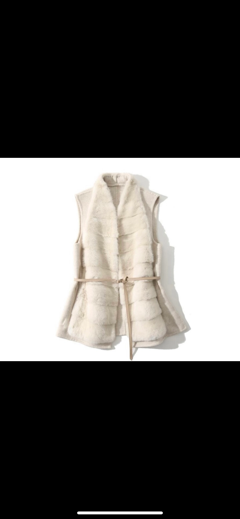 덴마크 수입 천연밍크 퍼 조끼