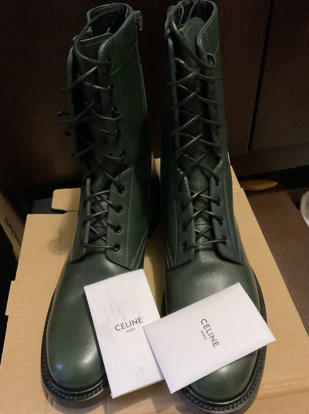 셀린느 레인저 컴뱃 부츠 카키 43