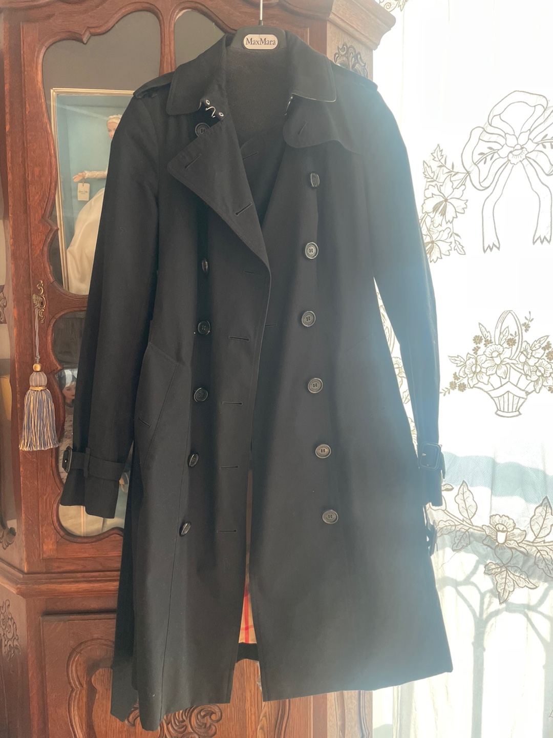 버버리 정품 트렌치코트 - 샌드링엄 롱핏 블랙