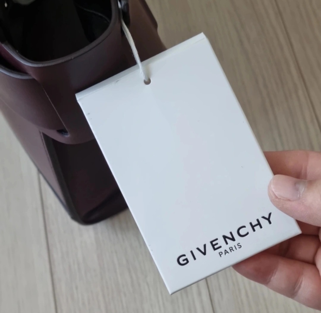 지방시 호라이즌 버건디 숄더 토트백