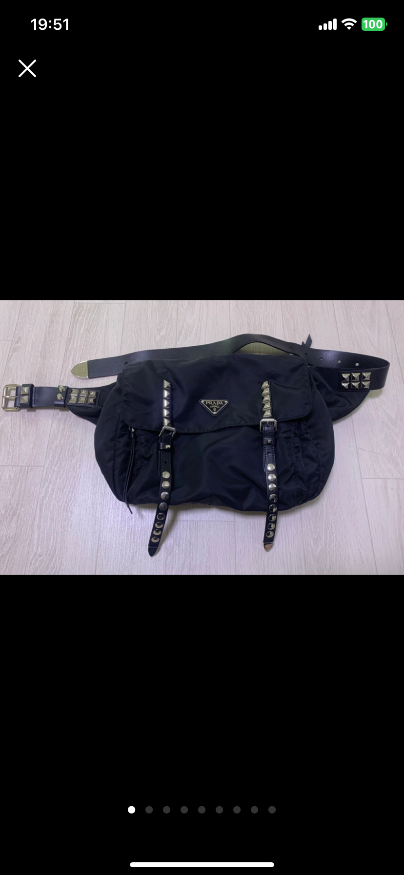 프라다 스터드나일론 벨트백