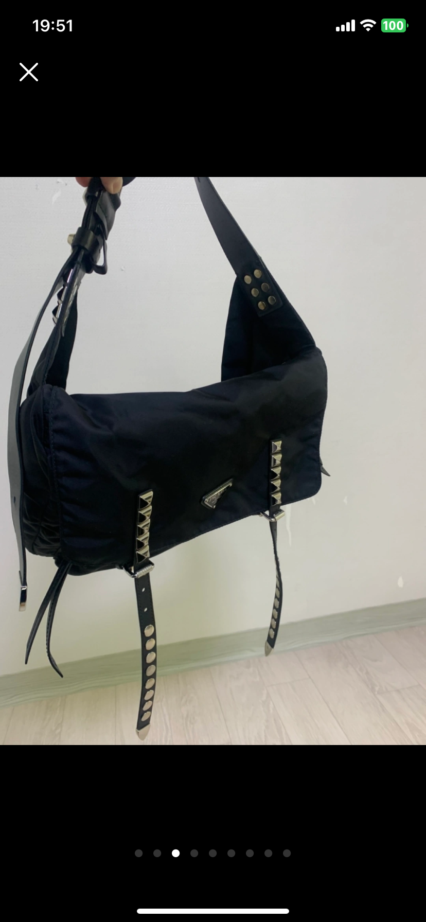 프라다 스터드나일론 벨트백