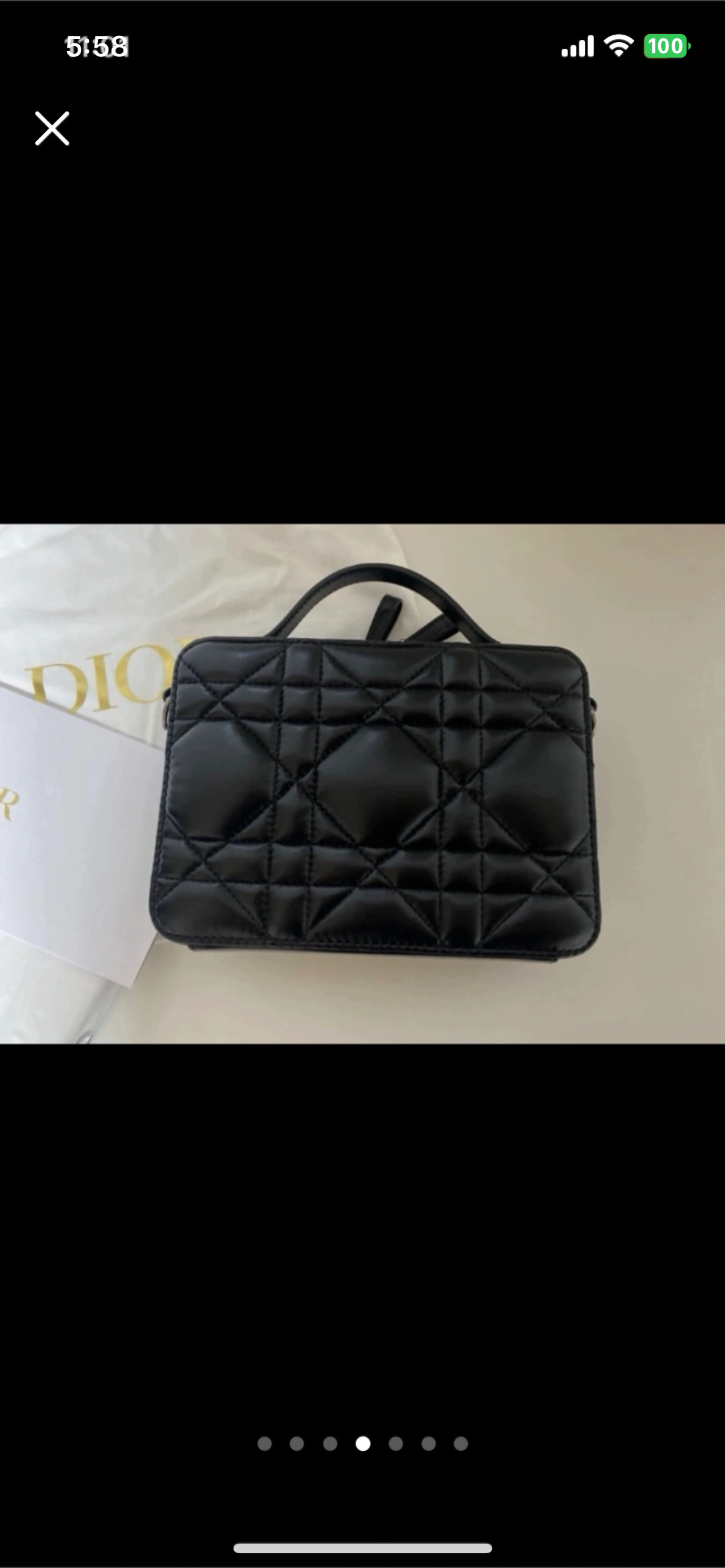 디올 CARO 체인 박스백 블랙