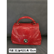 콜롬보 악어 가죽 토트백 레드