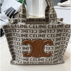 셀린느 카바스 캔버스 타이스 스몰 숄더백 토트백 화이트 브라