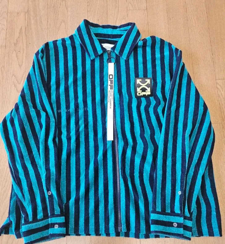 오프화이트  테리 집업 셔츠 자켓 m사이즈